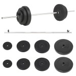 vidaXL Set halteră cu discuri de greutăți, 60 kg