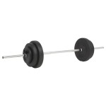 vidaXL Set halteră cu discuri de greutăți, 60 kg