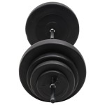 vidaXL Set halteră cu discuri de greutăți, 60 kg