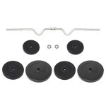 vidaXL Set halteră ondulată cu greutăți, 60 kg