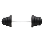 vidaXL Set halteră ondulată cu greutăți, 90 kg