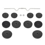 vidaXL Set halteră ondulată cu greutăți, 90 kg