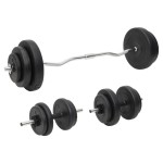 vidaXL Haltă și gantere cu plăci de greutate, 60 kg vidaXL Haltă și gantere cu plăci de greutate, 60 kg