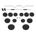 vidaXL Halteră curbată și ganteră cu discuri de greutate, 60 kg vidaXL Halteră curbată și ganteră cu discuri de greutate, 60 kg