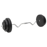 vidaXL Halteră curbată și ganteră cu discuri de greutate, 60 kg vidaXL Halteră curbată și ganteră cu discuri de greutate, 60 kg