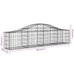 vidaXL Coșuri gabion arcuite 3 buc, 200x30x40/60 cm, fier galvanizat