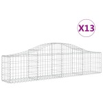 vidaXL Coșuri gabion arcuite 13 buc, 200x30x40/60 cm, fier galvanizat vidaXL Coșuri gabion arcuite 13 buc, 200x30x40/60 cm, fier galvanizat