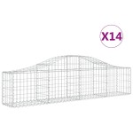 vidaXL Coșuri gabion arcuite 14 buc, 200x30x40/60 cm, fier galvanizat vidaXL Coșuri gabion arcuite 14 buc, 200x30x40/60 cm, fier galvanizat