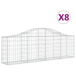 vidaXL Coșuri gabion arcuite 8 buc, 200x30x60/80 cm, fier galvanizat vidaXL Coșuri gabion arcuite 8 buc, 200x30x60/80 cm, fier galvanizat