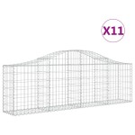 vidaXL Coșuri gabion arcuite 11 buc, 200x30x60/80 cm, fier galvanizat vidaXL Coșuri gabion arcuite 11 buc, 200x30x60/80 cm, fier galvanizat