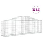 vidaXL Coșuri gabion arcuite 14 buc, 200x30x60/80 cm, fier galvanizat vidaXL Coșuri gabion arcuite 14 buc, 200x30x60/80 cm, fier galvanizat