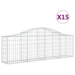 vidaXL Coșuri gabion arcuite 15 buc, 200x30x60/80 cm, fier galvanizat vidaXL Coșuri gabion arcuite 15 buc, 200x30x60/80 cm, fier galvanizat