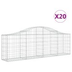 vidaXL Coșuri gabion arcuite 20 buc, 200x30x60/80 cm, fier galvanizat vidaXL Coșuri gabion arcuite 20 buc, 200x30x60/80 cm, fier galvanizat