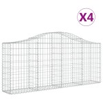vidaXL Coșuri gabion arcuite 4 buc, 200x30x80/100cm, fier galvanizat