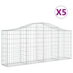 vidaXL Coșuri gabion arcuite 5 buc, 200x30x80/100cm, fier galvanizat vidaXL Coșuri gabion arcuite 5 buc, 200x30x80/100cm, fier galvanizat