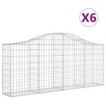 vidaXL Coșuri gabion arcuite 6 buc, 200x30x80/100cm, fier galvanizat vidaXL Coșuri gabion arcuite 6 buc, 200x30x80/100cm, fier galvanizat