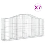 vidaXL Coșuri gabion arcuite 7 buc, 200x30x80/100cm, fier galvanizat vidaXL Coșuri gabion arcuite 7 buc, 200x30x80/100cm, fier galvanizat