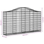 vidaXL Coșuri gabion arcuite 4 buc, 200x30x100/120 cm fier galvanizat