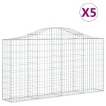 vidaXL Coșuri gabion arcuite 5 buc, 200x30x100/120 cm fier galvanizat vidaXL Coșuri gabion arcuite 5 buc, 200x30x100/120 cm fier galvanizat