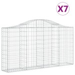 vidaXL Coșuri gabion arcuite 7 buc, 200x30x100/120 cm fier galvanizat vidaXL Coșuri gabion arcuite 7 buc, 200x30x100/120 cm fier galvanizat