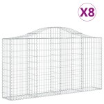 vidaXL Coșuri gabion arcuite 8 buc, 200x30x100/120 cm fier galvanizat vidaXL Coșuri gabion arcuite 8 buc, 200x30x100/120 cm fier galvanizat