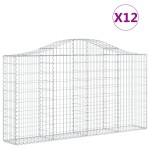 vidaXL Coșuri gabion arcuite 12 buc, 200x30x100/120 cm fier galvanizat vidaXL Coșuri gabion arcuite 12 buc, 200x30x100/120 cm fier galvanizat