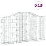 vidaXL Coșuri gabion arcuite 13 buc, 200x30x100/120 cm fier galvanizat
