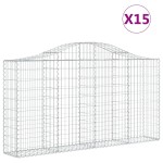 vidaXL Coșuri gabion arcuite 15 buc, 200x30x100/120 cm fier galvanizat vidaXL Coșuri gabion arcuite 15 buc, 200x30x100/120 cm fier galvanizat