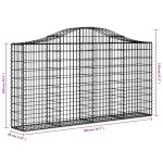 vidaXL Coșuri gabion arcuite 15 buc, 200x30x100/120 cm fier galvanizat vidaXL Coșuri gabion arcuite 15 buc, 200x30x100/120 cm fier galvanizat
