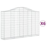 vidaXL Coșuri gabion arcuite 6 buc, 200x30x120/140 cm, fier galvanizat vidaXL Coșuri gabion arcuite 6 buc, 200x30x120/140 cm, fier galvanizat