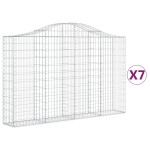vidaXL Coșuri gabion arcuite 7 buc, 200x30x120/140 cm, fier galvanizat vidaXL Coșuri gabion arcuite 7 buc, 200x30x120/140 cm, fier galvanizat