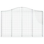 vidaXL Coșuri gabion arcuite 10 buc, 200x30x120/140cm, fier galvanizat