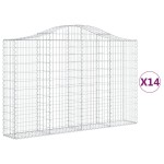 vidaXL Coșuri gabion arcuite 14 buc, 200x30x120/140cm, fier galvanizat vidaXL Coșuri gabion arcuite 14 buc, 200x30x120/140cm, fier galvanizat