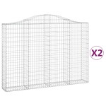 vidaXL Coșuri gabion arcuite 2 buc, 200x30x140/160cm, fier galvanizat vidaXL Coșuri gabion arcuite 2 buc, 200x30x140/160cm, fier galvanizat