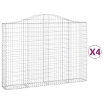 vidaXL Coșuri gabion arcuite 4 buc, 200x30x140/160cm, fier galvanizat vidaXL Coșuri gabion arcuite 4 buc, 200x30x140/160cm, fier galvanizat