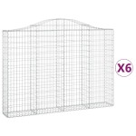 vidaXL Coșuri gabion arcuite 6 buc, 200x30x140/160cm, fier galvanizat vidaXL Coșuri gabion arcuite 6 buc, 200x30x140/160cm, fier galvanizat