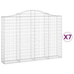 vidaXL Coșuri gabion arcuite 7 buc, 200x30x140/160cm, fier galvanizat vidaXL Coșuri gabion arcuite 7 buc, 200x30x140/160cm, fier galvanizat