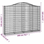vidaXL Coșuri gabion arcuite 9 buc, 200x30x140/160cm, fier galvanizat