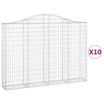 vidaXL Coșuri gabion arcuite 10 buc, 200x30x140/160cm, fier galvanizat vidaXL Coșuri gabion arcuite 10 buc, 200x30x140/160cm, fier galvanizat