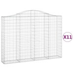 vidaXL Coșuri gabion arcuite 11 buc, 200x30x140/160cm, fier galvanizat vidaXL Coșuri gabion arcuite 11 buc, 200x30x140/160cm, fier galvanizat