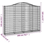 vidaXL Coșuri gabion arcuite 11 buc, 200x30x140/160cm, fier galvanizat vidaXL Coșuri gabion arcuite 11 buc, 200x30x140/160cm, fier galvanizat