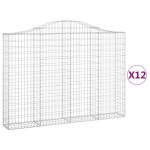 vidaXL Coșuri gabion arcuite 12 buc, 200x30x140/160cm, fier galvanizat vidaXL Coșuri gabion arcuite 12 buc, 200x30x140/160cm, fier galvanizat