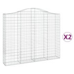 vidaXL Coșuri gabion arcuite 2 buc, 200x30x160/180 cm, fier galvanizat vidaXL Coșuri gabion arcuite 2 buc, 200x30x160/180 cm, fier galvanizat