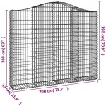 vidaXL Coșuri gabion arcuite 4 buc, 200x30x160/180 cm, fier galvanizat
