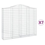 vidaXL Coșuri gabion arcuite 7 buc, 200x30x160/180 cm, fier galvanizat vidaXL Coșuri gabion arcuite 7 buc, 200x30x160/180 cm, fier galvanizat