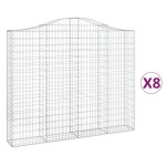 vidaXL Coșuri gabion arcuite 8 buc, 200x30x160/180 cm, fier galvanizat vidaXL Coșuri gabion arcuite 8 buc, 200x30x160/180 cm, fier galvanizat