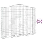 vidaXL Coș gabion arcuit, 10 buc, 200x30x160/180 cm, fier galvanizat vidaXL Coș gabion arcuit, 10 buc, 200x30x160/180 cm, fier galvanizat