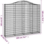 vidaXL Coș gabion arcuit, 11 buc, 200x30x160/180 cm, fier galvanizat vidaXL Coș gabion arcuit, 11 buc, 200x30x160/180 cm, fier galvanizat