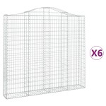 vidaXL Coșuri gabion arcuite 6 buc, 200x30x180/200cm, fier galvanizat vidaXL Coșuri gabion arcuite 6 buc, 200x30x180/200cm, fier galvanizat