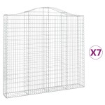 vidaXL Coșuri gabion arcuite 7 buc, 200x30x180/200cm, fier galvanizat vidaXL Coșuri gabion arcuite 7 buc, 200x30x180/200cm, fier galvanizat